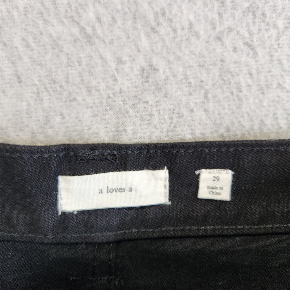 A Loves A Skirt Womens 29 Black Denim Maxi Front Slit Modest Jean Long Cowgirl - Picture 10 of 16